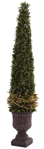 5368 Golden Boxwood & Holly Christmas Tree by Nearly Natural | 39 inches