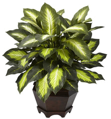 6720 Golden Dieffenbachia Silk Plant by Nearly Natural | 22 inches