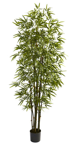 5421 Green Bamboo Artificial Tree with Planter by Nearly Natural | 7 feet