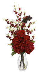 1327 Hydrangea Cherry Blossom Rose Silk in Water by Nearly Natural | 29"