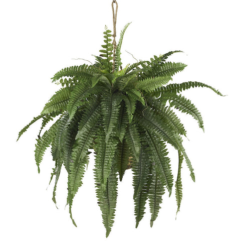 6774 Large Boston Fern Silk Hanging Basket by Nearly Natural | 32 inches