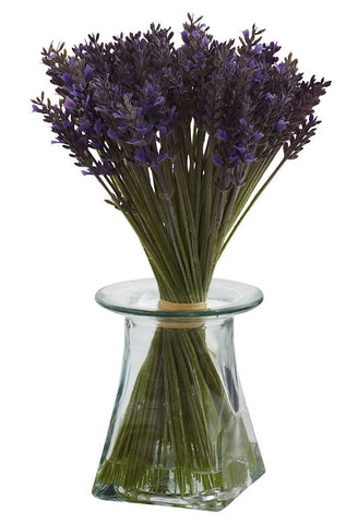 1331 Silk Lavender in Water with Vase by Nearly Natural | 11.5 inches