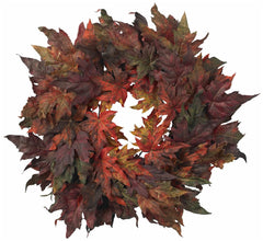 4908 Maple Leaf Artificial Silk Autumn Wreath by Nearly Natural | 30 inches