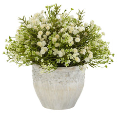 4125 Mini Silk Mixed Daisy Indoor Outdoor by Nearly Natural | 11 inches