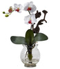 1277-WH White Mini Silk Phalaenopsis in Water in 3 colors by Nearly Natural | 15"