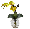 1277-YL Yellow Mini Silk Phalaenopsis in Water in 3 colors by Nearly Natural | 15"