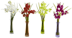 4823-S4 Mini Silk Phalaenopsis Set of 4 in Water by Nearly Natural | 18 inches