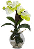 1276-WH White Mini Silk Vanda in Water in 3 colors by Nearly Natural | 15 inches