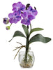 1312-S3 Mini Vanda Silk Orchid Set of 3 in Water by Nearly Natural | 15 inches