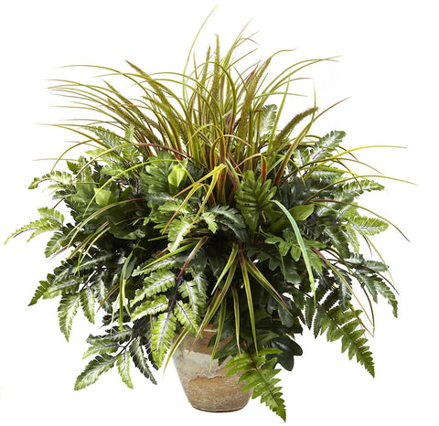 6728 Mixed Grass & Greens Silk Plant by Nearly Natural | 28 inches