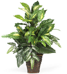 6527 Mixed Greens Artificial Plant w/Basket by Nearly Natural | 26 inches