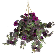 6610 Morning Glory Silk Hanging Basket by Nearly Natural | 32 inches