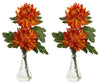 1261-S2 Mum Set of 2 Silk Flowers in Water by Nearly Natural | 12.5 inches