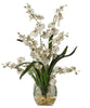 1119-WH White Oncidium Dancing Lady Silk in Water in 4 colors by Nearly Natural| 19"