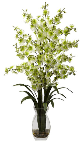 1294-GR Green Oncidium Dancing Lady Silk in Water in 4 colors by Nearly Natural| 25"