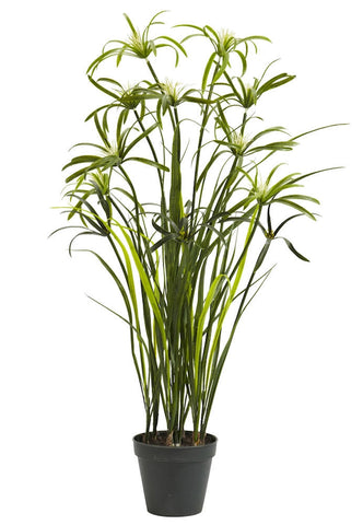 4763 Papyrus Artificial Silk Plant with Planter by Nearly Natural | 3 feet