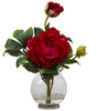 1278-RD Red Peony Silk Flowers in Water in 3 colors by Nearly Natural | 13.5"