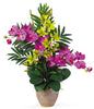 1071-OG Orchid & Green Phalaenopsis Dendrobium Orchids in 5 colors by Nearly Natural | 29"