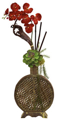 1338 Phalaenopsis & Succulent Silk Arrangement by Nearly Natural | 34"