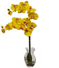 1295-YL Yellow Silk Phalaenopsis in Water in 8 colors by Nearly Natural | 24 inches