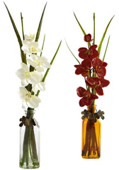 4824-S2 Phalaenopsis Silk Orchid Set/2 in Water by Nearly Natural | 21 inches