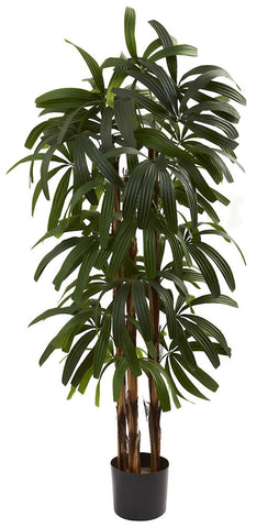 5401 Rhapis Palm Artificial Tree with Planter by Nearly Natural | 4 feet
