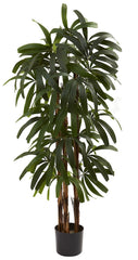 5401 Rhapis Palm Artificial Tree with Planter by Nearly Natural | 4 feet