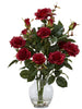 1281-RD Red Silk Rose Bush in Faux Water in 2 colors by Nearly Natural | 22 inches