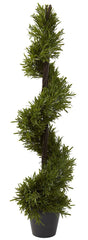 5352 Rosemary Indoor Outdoor Silk Spiral Topiary by Nearly Natural | 39"