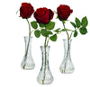 1269-S3 Rose Set of 3 Silk Flowers in Water by Nearly Natural | 12 inches