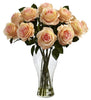 1328-PH Peach Silk Roses in Water w/Vase in 8 colors by Nearly Natural | 18 inches