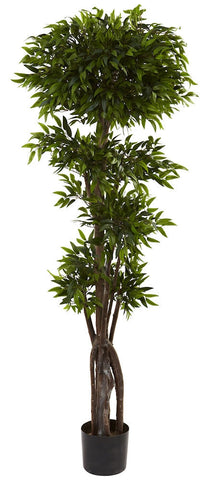 5400 Ruscus Artificial Silk Topiary Tree by Nearly Natural | 5 feet