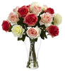 1348-AS Assorted Silk Roses in Water w/Vase in 2 colors by Nearly Natural | 18 inches