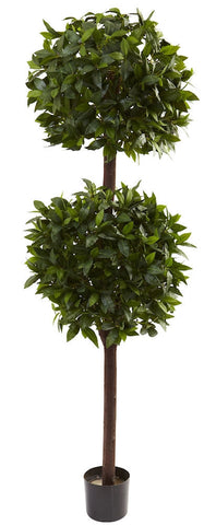 5398 Sweet Bay Silk Double Ball Topiary Tree by Nearly Natural | 6 feet