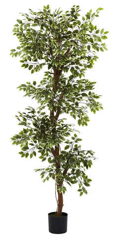 5345 Variegated Weeping Fig Ficus Silk Tree by Nearly Natural | 6 feet