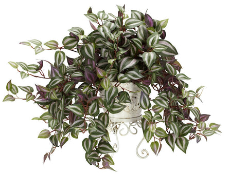 6697 Wandering Jew Silk Plant with Planter by Nearly Natural | 18 inches