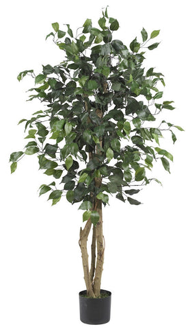 5299 Weeping Fig Ficus Silk Tree with Planter by Nearly Natural | 48 inches
