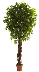 5379 Weeping Fig Ficus Indoor Outdoor Tree by Nearly Natural | 7.5 feet