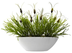 4955-WH White Lavender Indoor Outdoor Silk Plant by Nearly Natural | 11 inches