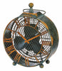 DBF0125 Antique Clock Small Hand Painted Metal Figurine Table Fan by Deco Breeze