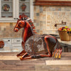DBF0334 Horse Hand Painted Metal Figurine Table Fan by Deco Breeze