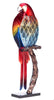 DBF0338 Macaw Parrot Large Hand Painted Metal Figurine Table Fan by Deco Breeze