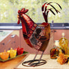DBF0360 Rooster Hand Painted Metal Figurine Table Fan by Deco Breeze
