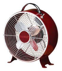 DBF0597 Retro Merlot 9 inch Small Metal Table Desk Fan by Deco Breeze