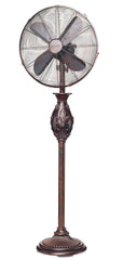DBF0611 Fleur de Lis 16 inch Decorative Oscillating Standing Floor Fan by Deco Breeze
