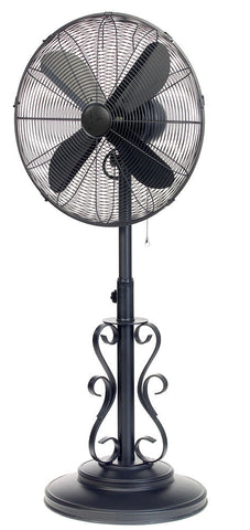 DBF0624 Ebony 18 inch Metal Oscillating Outdoor Patio Fan by Deco Breeze