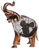 DBF2007 African Elephant Hand Painted Metal Figurine Table Fan by Deco Breeze