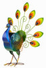 DBF2008 Peacock Hand Painted Metal Figurine Table Fan by Deco Breeze