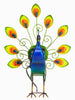 DBF2008 Peacock Hand Painted Metal Figurine Table Fan by Deco Breeze