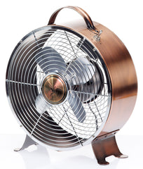 DBF5348 Retro Copper 9 inch Small Metal Table Desk Fan by Deco Breeze